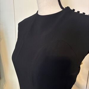 Zac Posen made for Brooks Brothers, Black Crepe, Fit and Flare Dress Cap Sleeves